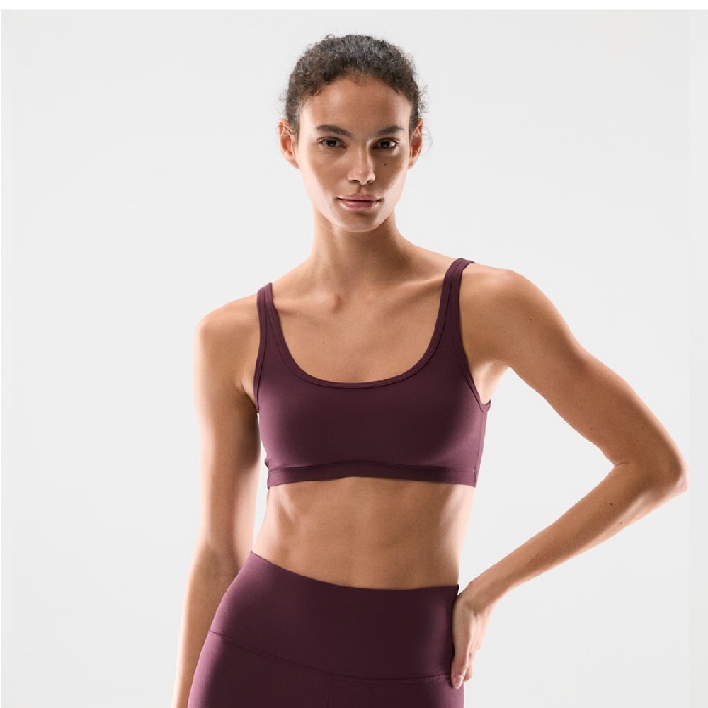 Aritzia Golden BUTTER Mini Bra Top - A/B Cup Size S Sumac Burgundy